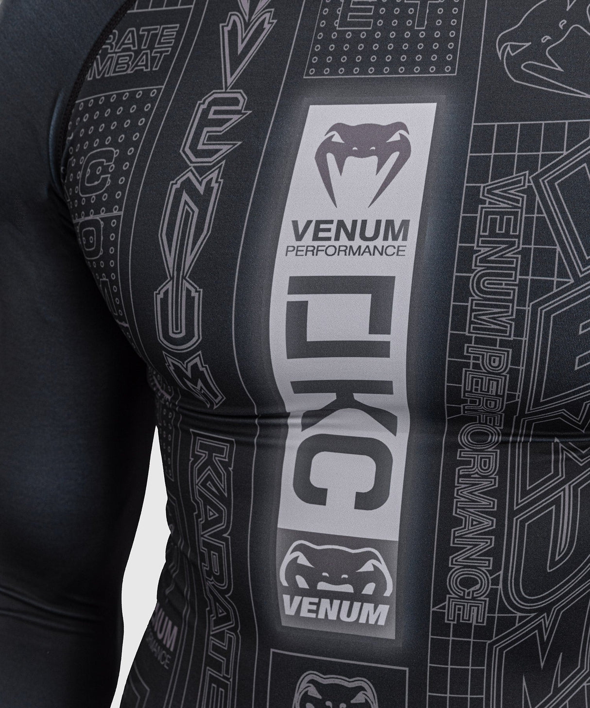 Venum Rashguard Karate Combat - Zwart/Grijs