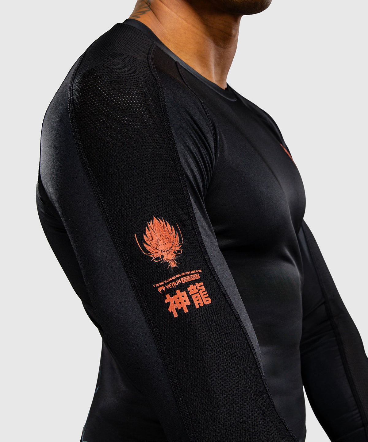 Venum Rashguard Thunder Dragon - Zwart/Grijs/Koper