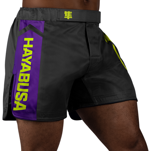 Hayabusa MMA Shorts Icon - Black/Neon