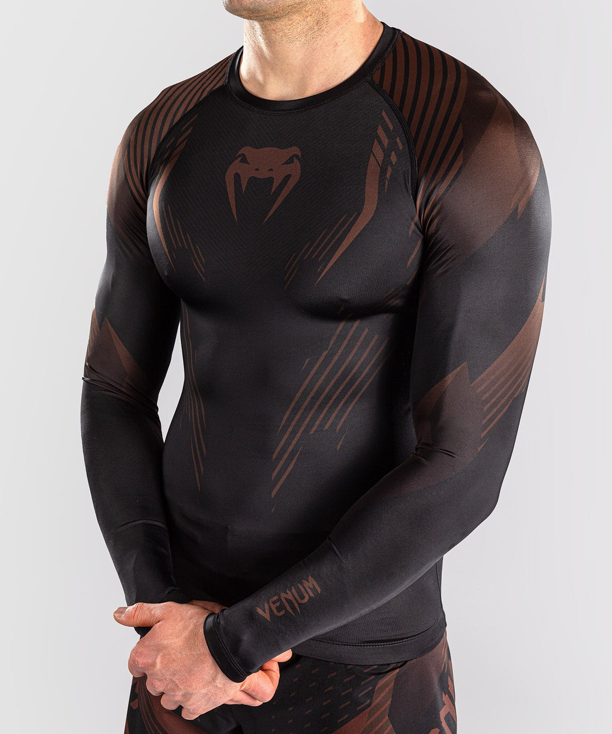 Venum Rashguard No-Gi 6.0 - Zwart/Bruin