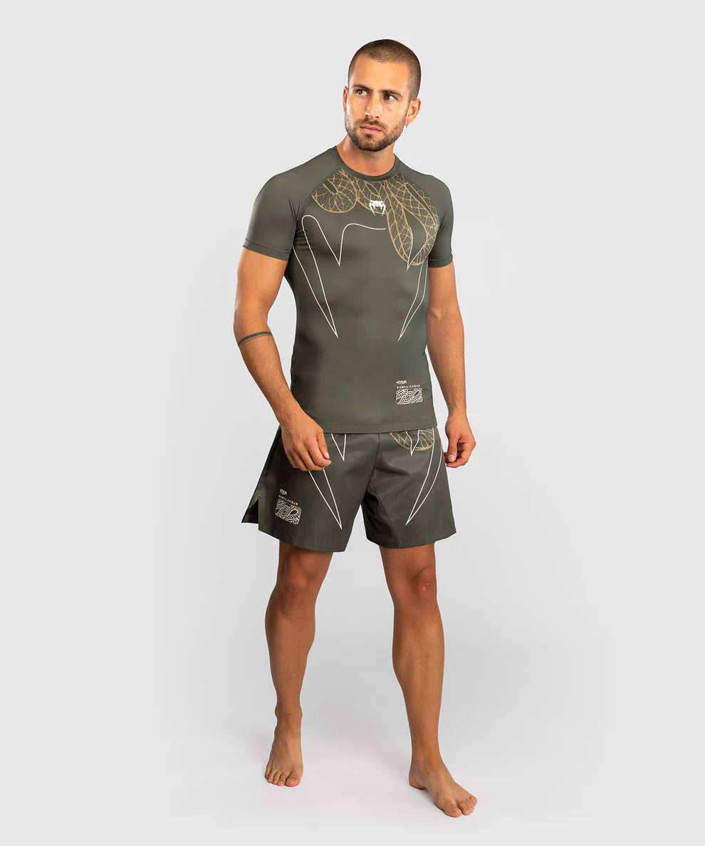 Venum Rashguard Korte Mouwen Serpenti - Kaki Groen