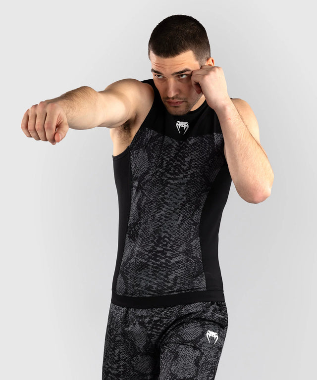 Rashguard Venum G-Fit Scales sans manches – Noir/Gris