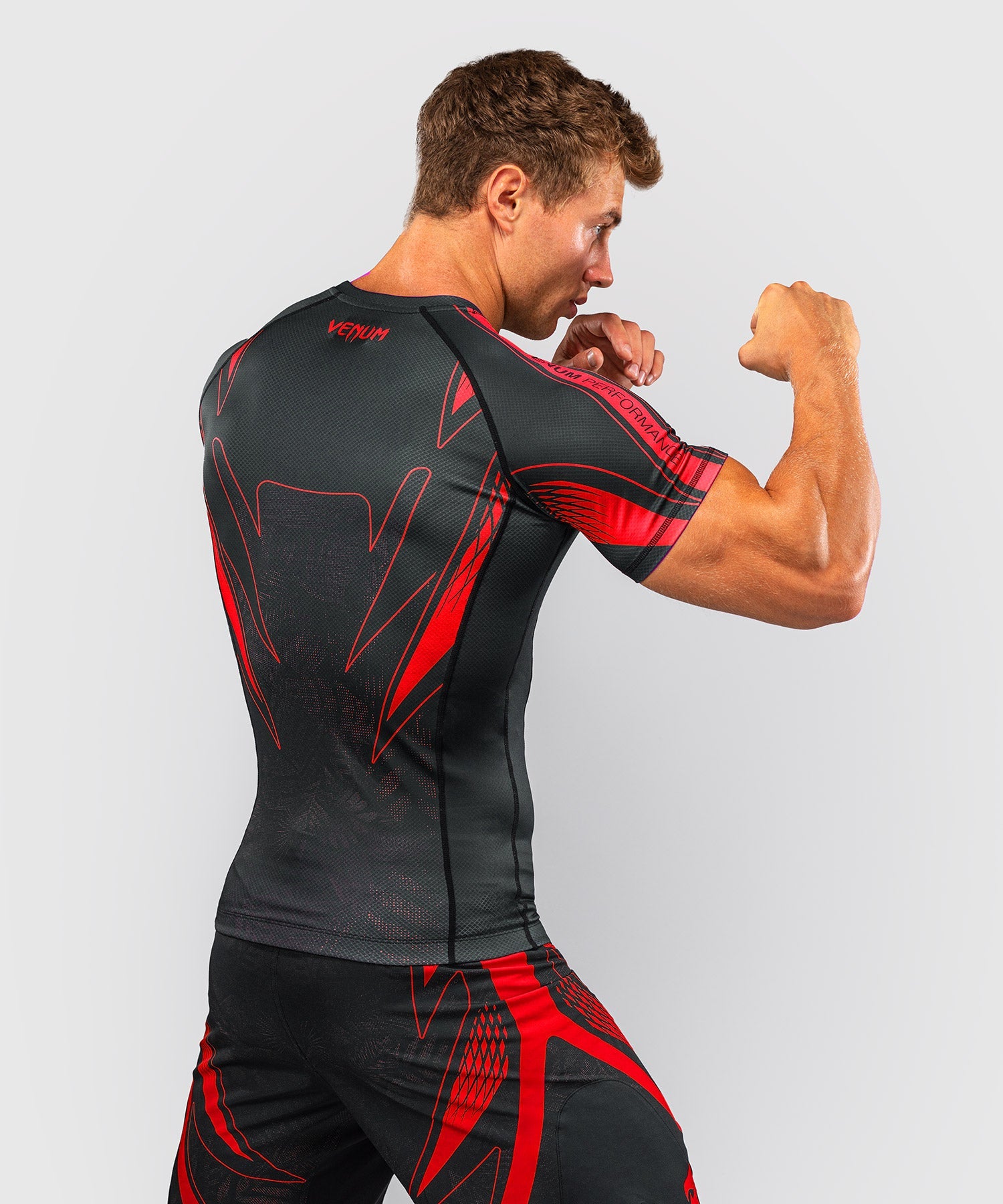 Venum Rashguard Amazonia Reborn Korte Mouwen - Zwart/Rood