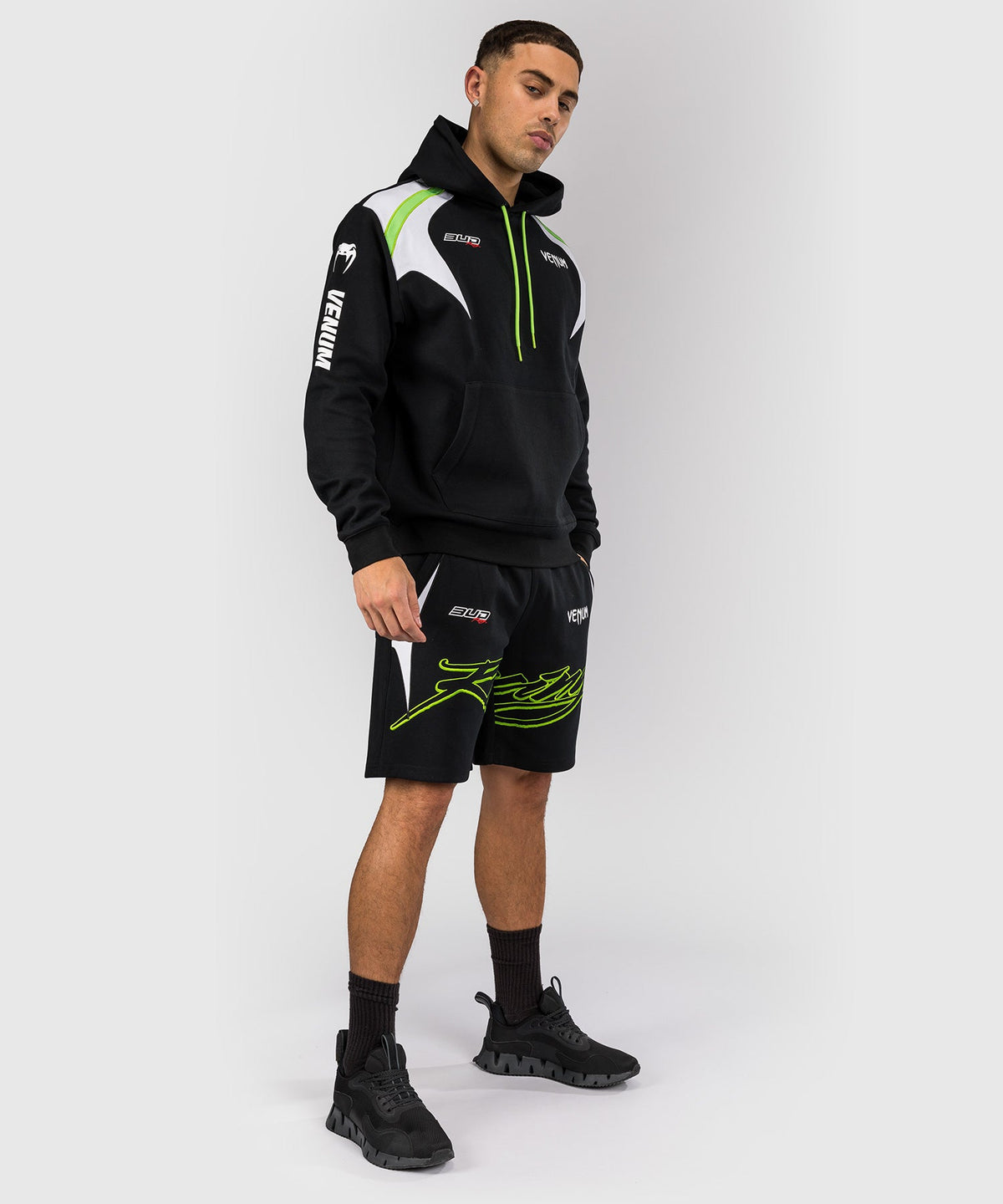 Venum x Bud Racing Shorts - Zwart/Wit/Limoengroen