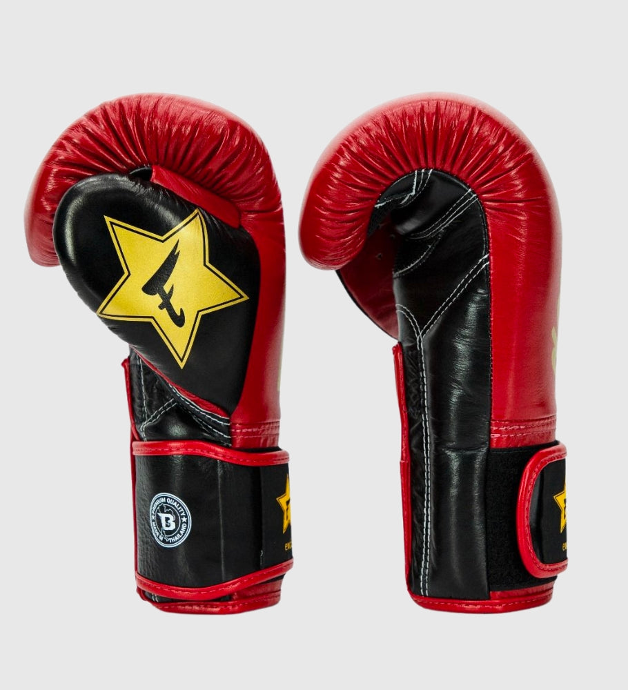 Fairtex (Kick)Bokshandschoenen FXB V2 - Rood/Zwart/Goud - (Kick)Bokshandschoenen