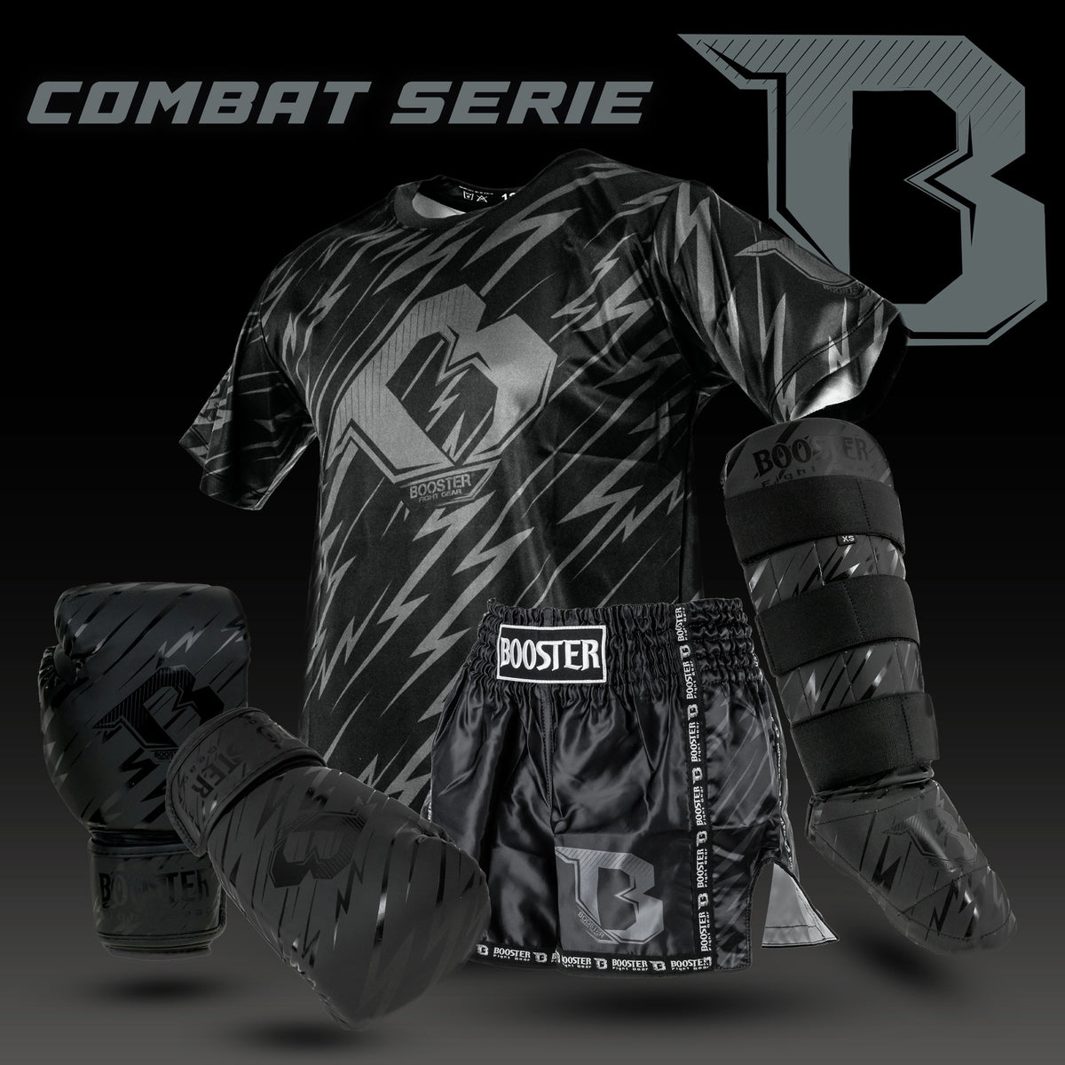 Booster Bokshandschoenen Combat Series Kinderen - Zwart