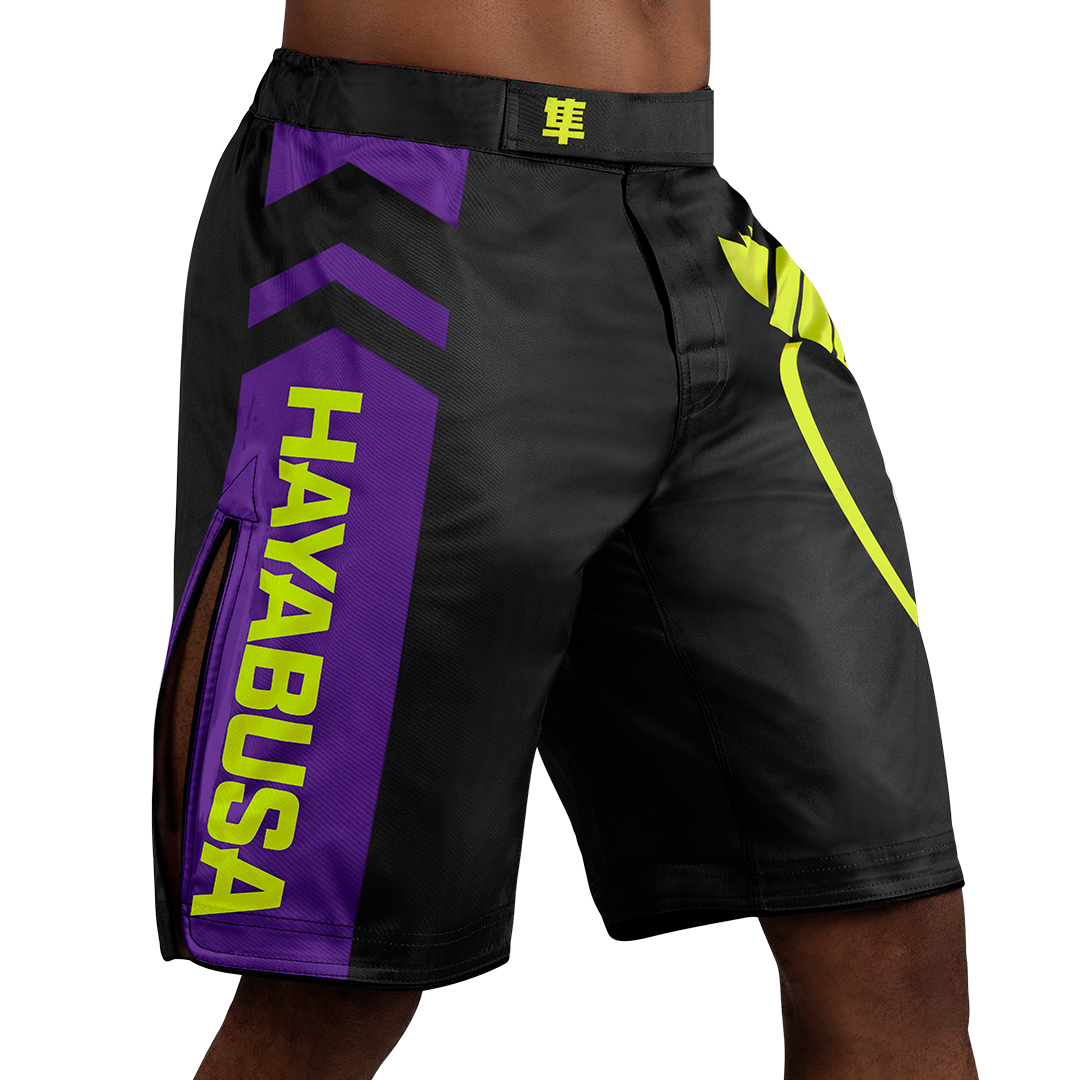 Hayabusa MMA Shorts Icon Lang - Zwart/Neon