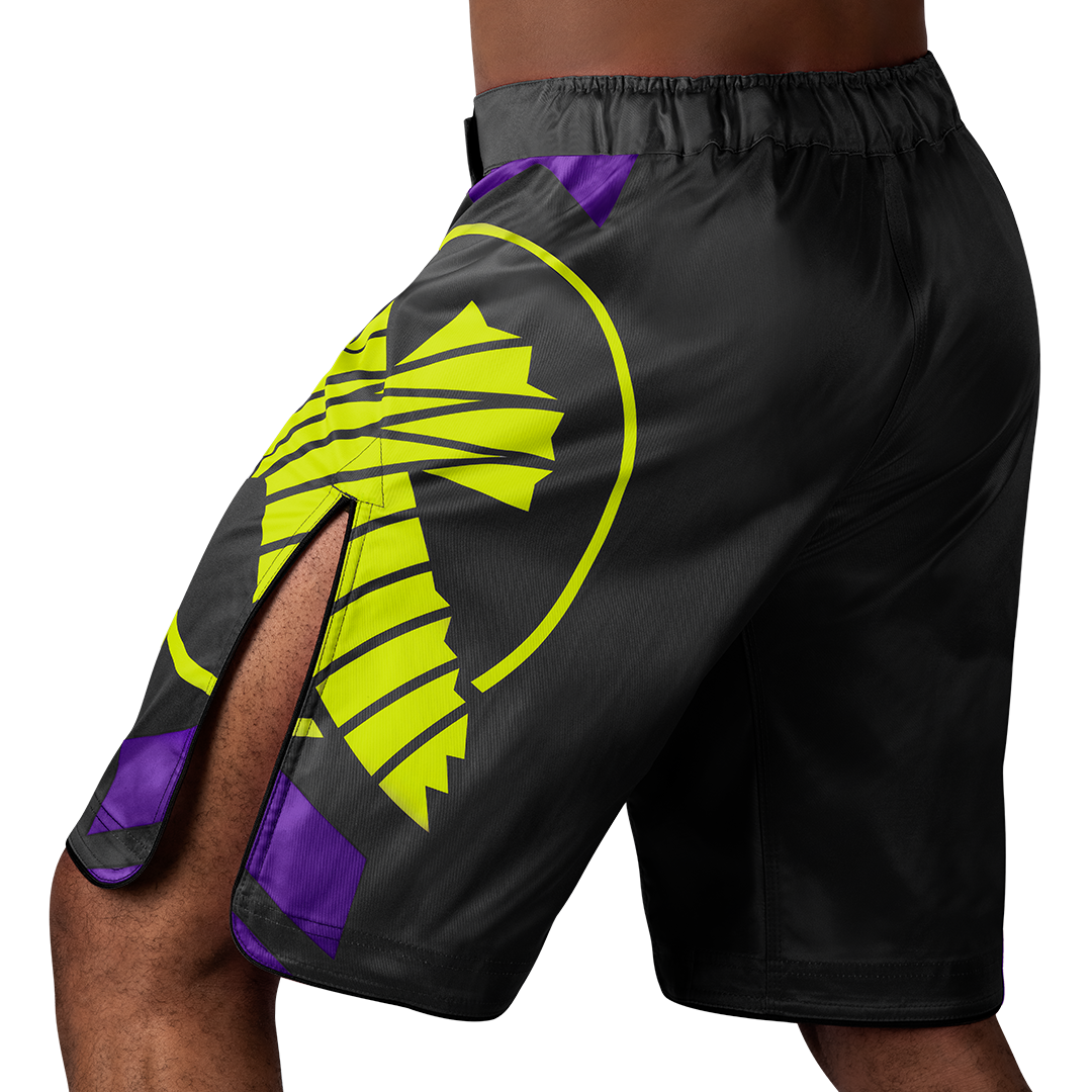Hayabusa MMA Shorts Icon Lang - Zwart/Neon