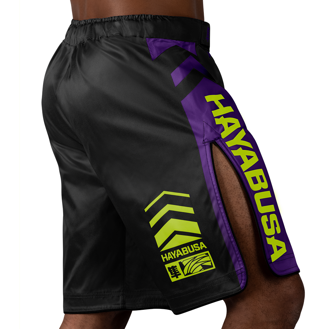 Hayabusa MMA Shorts Icon Lang - Zwart/Neon