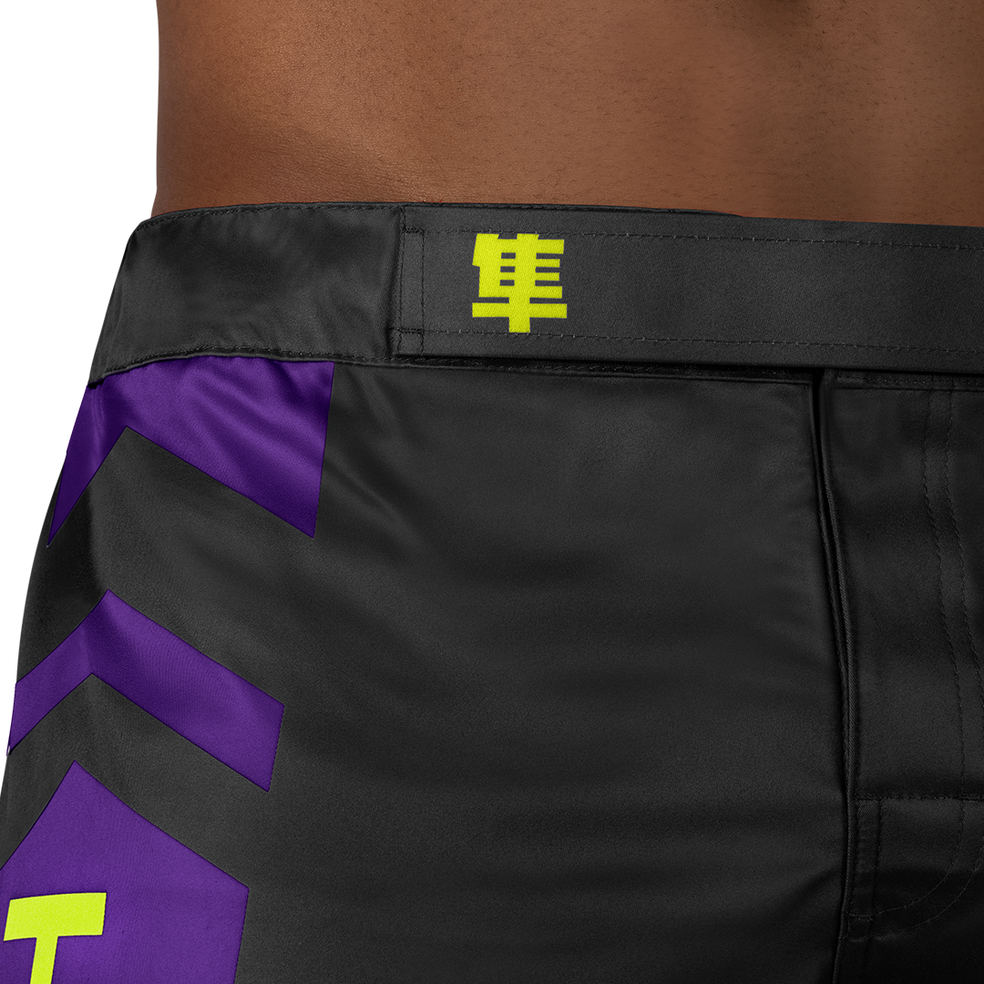Hayabusa MMA Shorts Icon Lang - Zwart/Neon