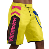 Hayabusa MMA Shorts Icon Lang - Geel/Blauw/Roze