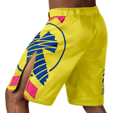 Hayabusa MMA Shorts Icon Lang - Geel/Blauw/Roze