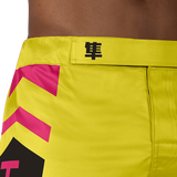 Hayabusa MMA Shorts Icon Lang - Geel/Blauw/Roze