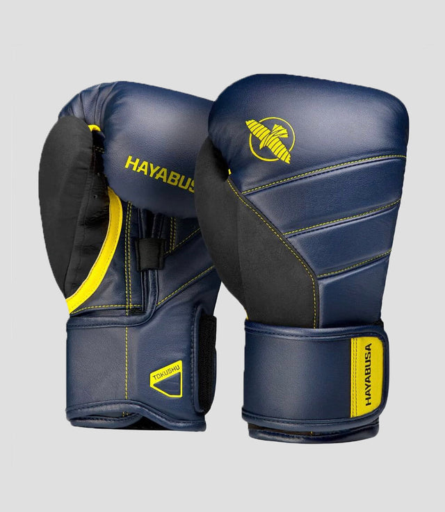 Hayabusa T3 (Kick)Bokshandschoenen T3 - Blauw/Zwart/Geel - (Kick)Bokshandschoenen