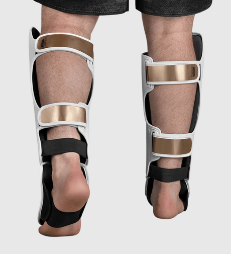 Hayabusa Kickboks Scheenbeschermers T3 - Wit/Goud - Scheenbeschermers