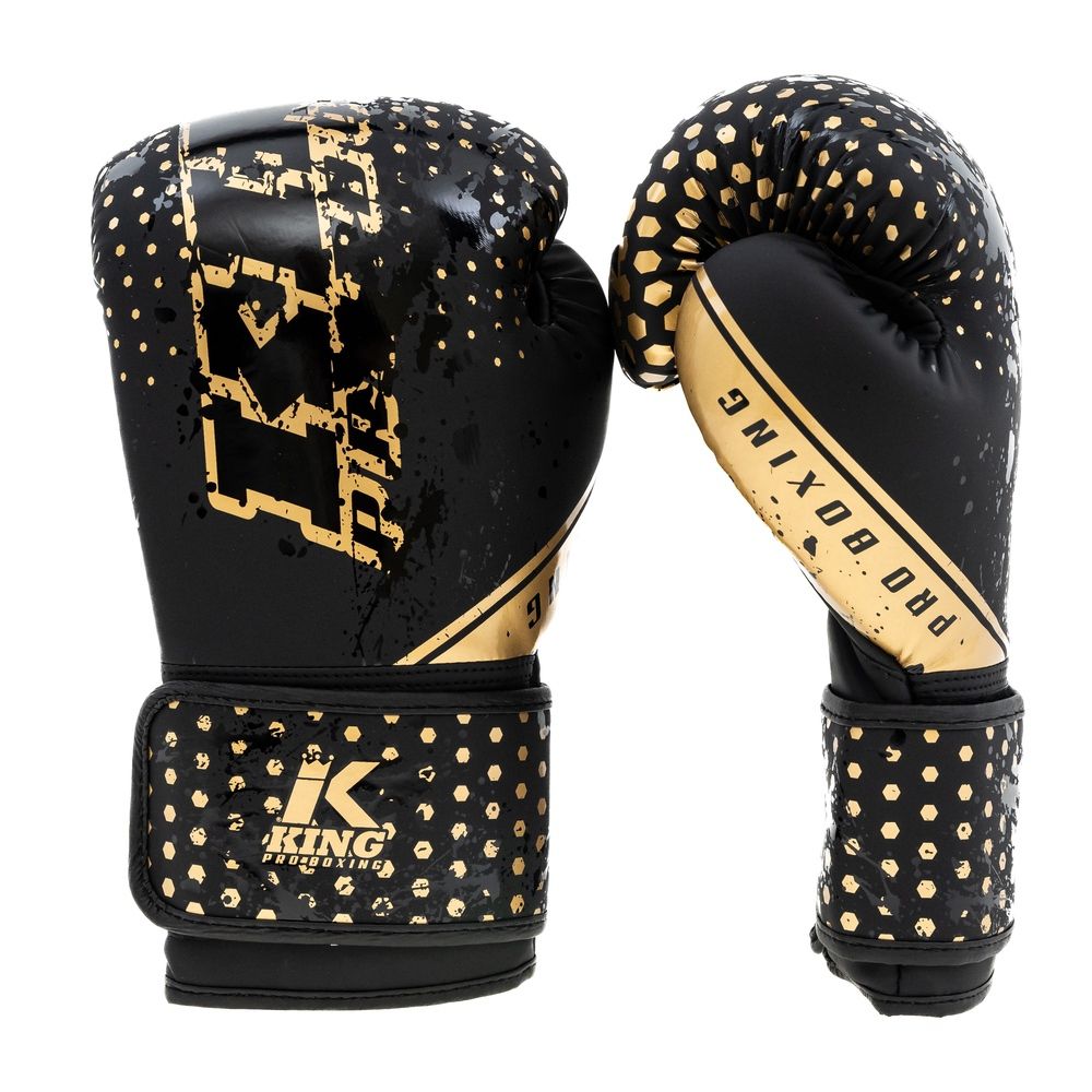 King Pro Boxing Bokshandschoenen Kids Hexagon - Zwart/Goud