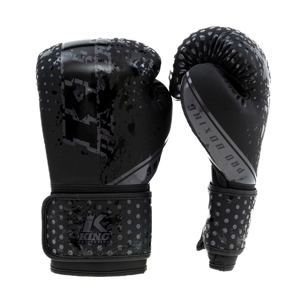 King Pro Boxing Bokshandschoenen Kids Hexagon - Zwart/Zwart