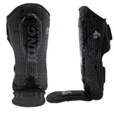 King Pro Boxing Kickboxing Shin Guards Kids Hexagon - Black/Black