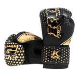 King Pro Boxing Bokshandschoenen Kids Hexagon - Zwart/Goud