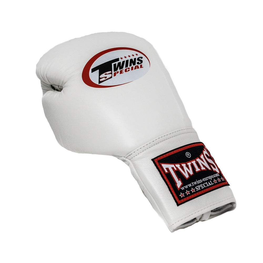 Twins Boxing Gloves BGLL3 with Lace Closure - White