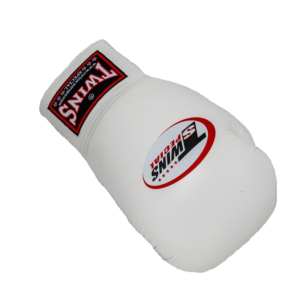 Twins Boxing Gloves BGLL3 with Lace Closure - White