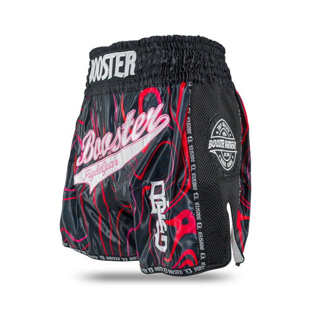 Calções de kickboxing Booster Aurora – Preto/Vermelho