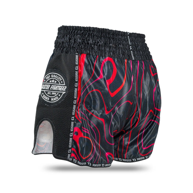 Calções de kickboxing Booster Aurora – Preto/Vermelho
