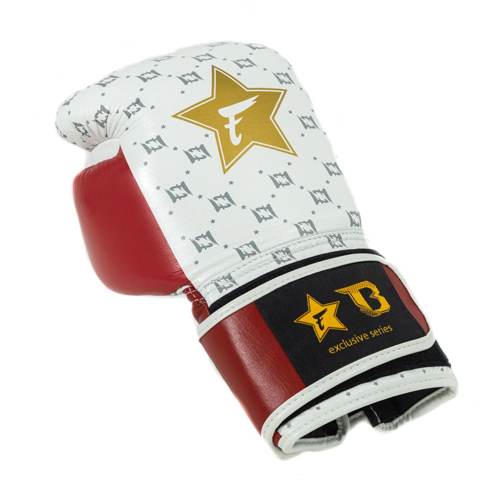 Fairtex Boxing Gloves FXB Star - White/Bordeaux Red