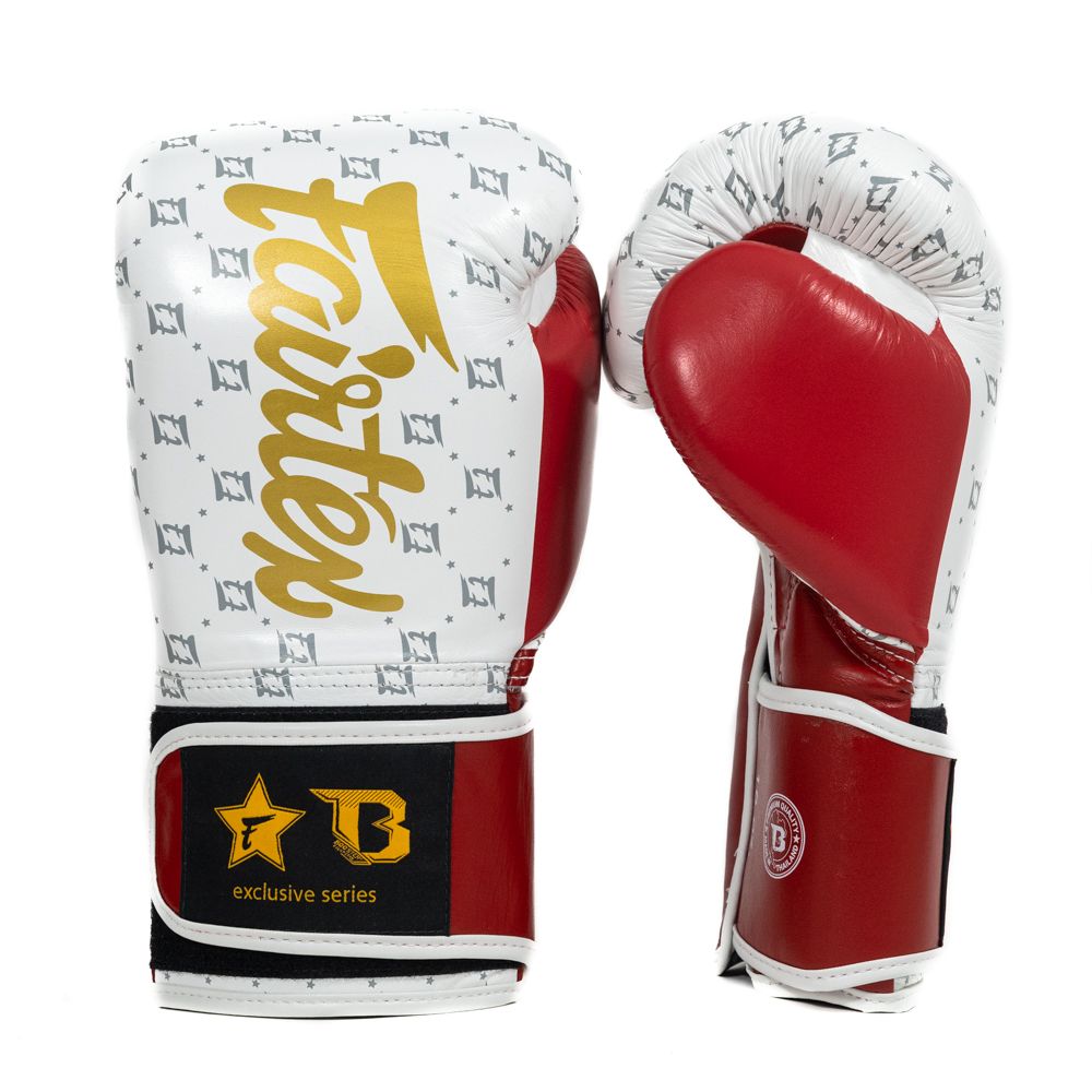 Fairtex Boxing Gloves FXB Star - White/Bordeaux Red