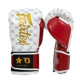 Fairtex Boxing Gloves FXB Star - White/Bordeaux Red