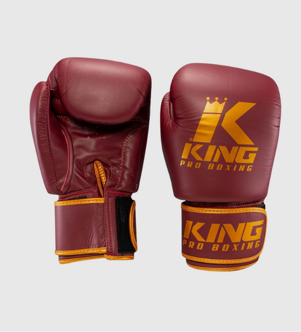 King Pro Boxing Bokshandschoenen BGVL3 - Bordeaux Rood/Goud