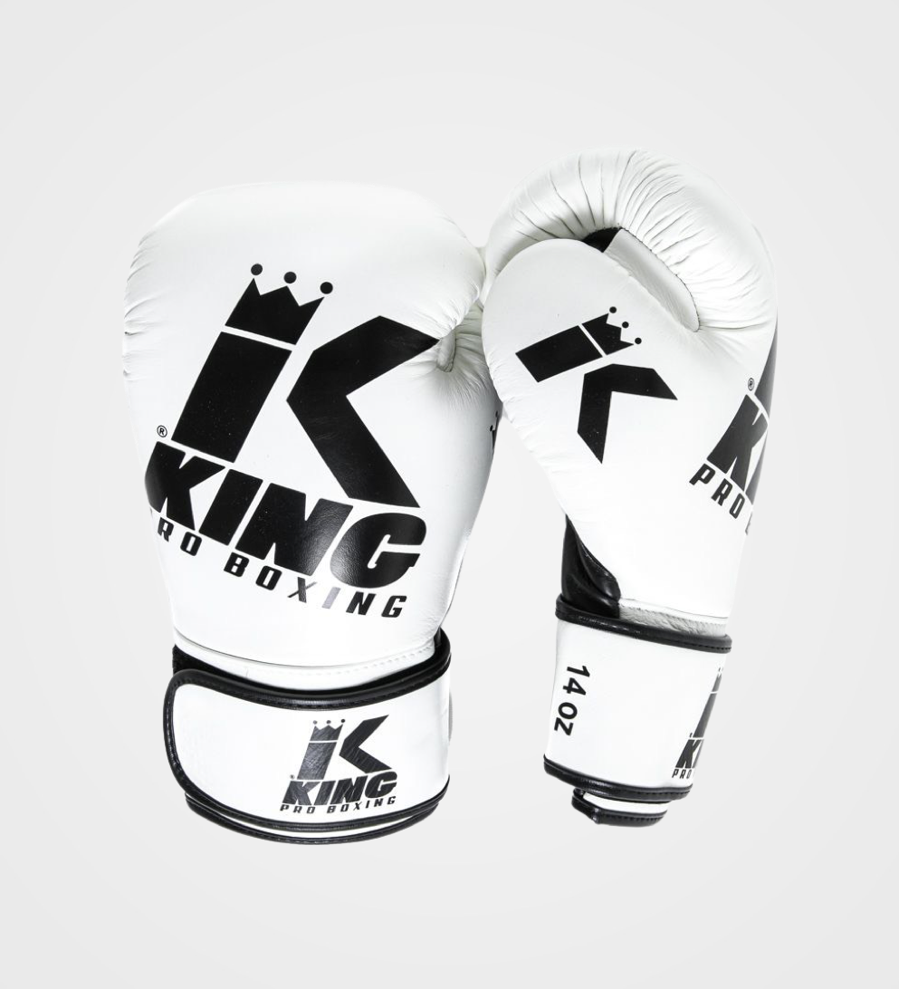 King (Kick)Bokshandschoenen Platinum - Wit/Zwart - (Kick)Bokshandschoenen