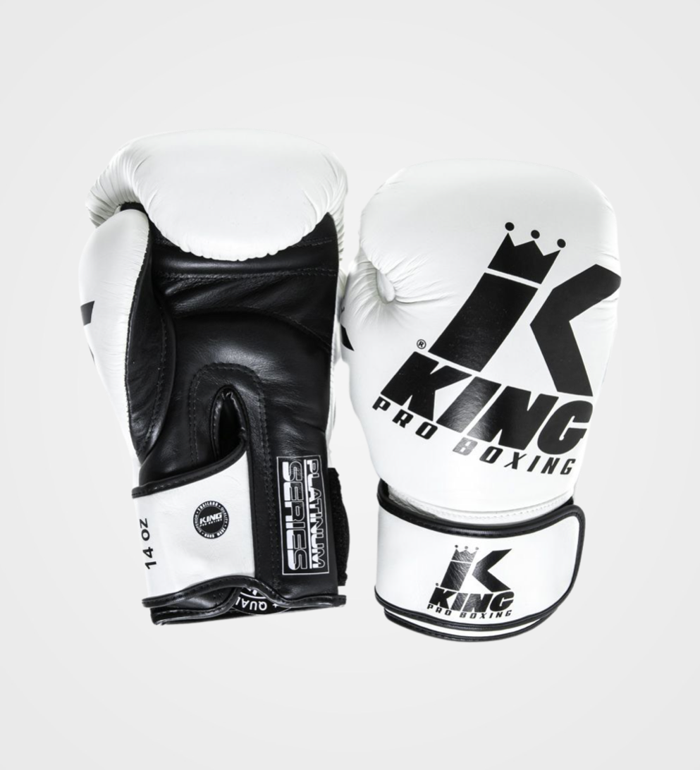 King (Kick)Bokshandschoenen Platinum - Wit/Zwart - (Kick)Bokshandschoenen