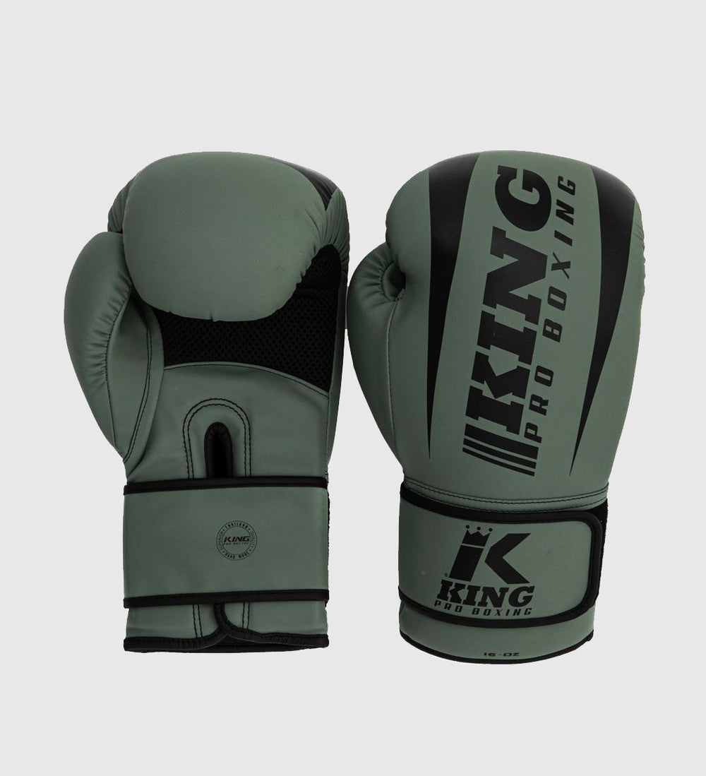 King (Kick)Bokshandschoenen Revo - Kaki Groen/Zwart - (Kick)Bokshandschoenen