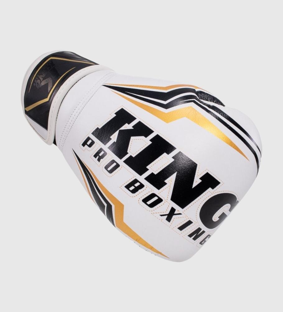 King (Kick)Bokshandschoenen Thor - Wit/Zwart/Goud - (Kick)Bokshandschoenen