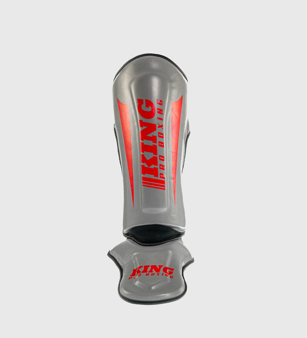 King Pro Boxing Kickboks Scheenbeschermers Revo - Grijs/Rood