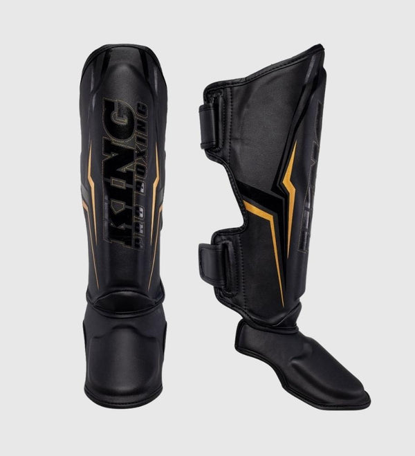 King Pro Boxing Kickboks Scheenbeschermers Thor - Zwart/Goud