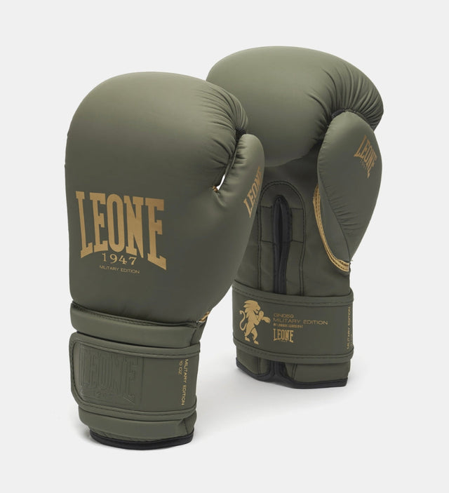 Leone (Kick)Bokshandschoenen GN059G - Kaki Groen/Goud - (Kick)Bokshandschoenen