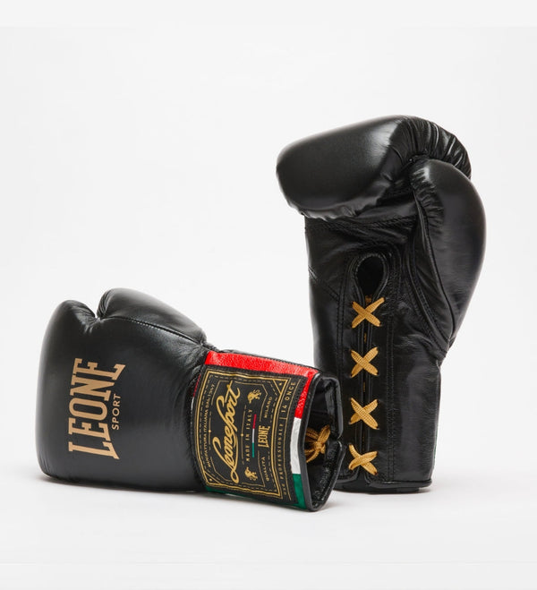 Leone Sport Bokshandschoenen met vetersluiting - Orlando Classic - Zwart