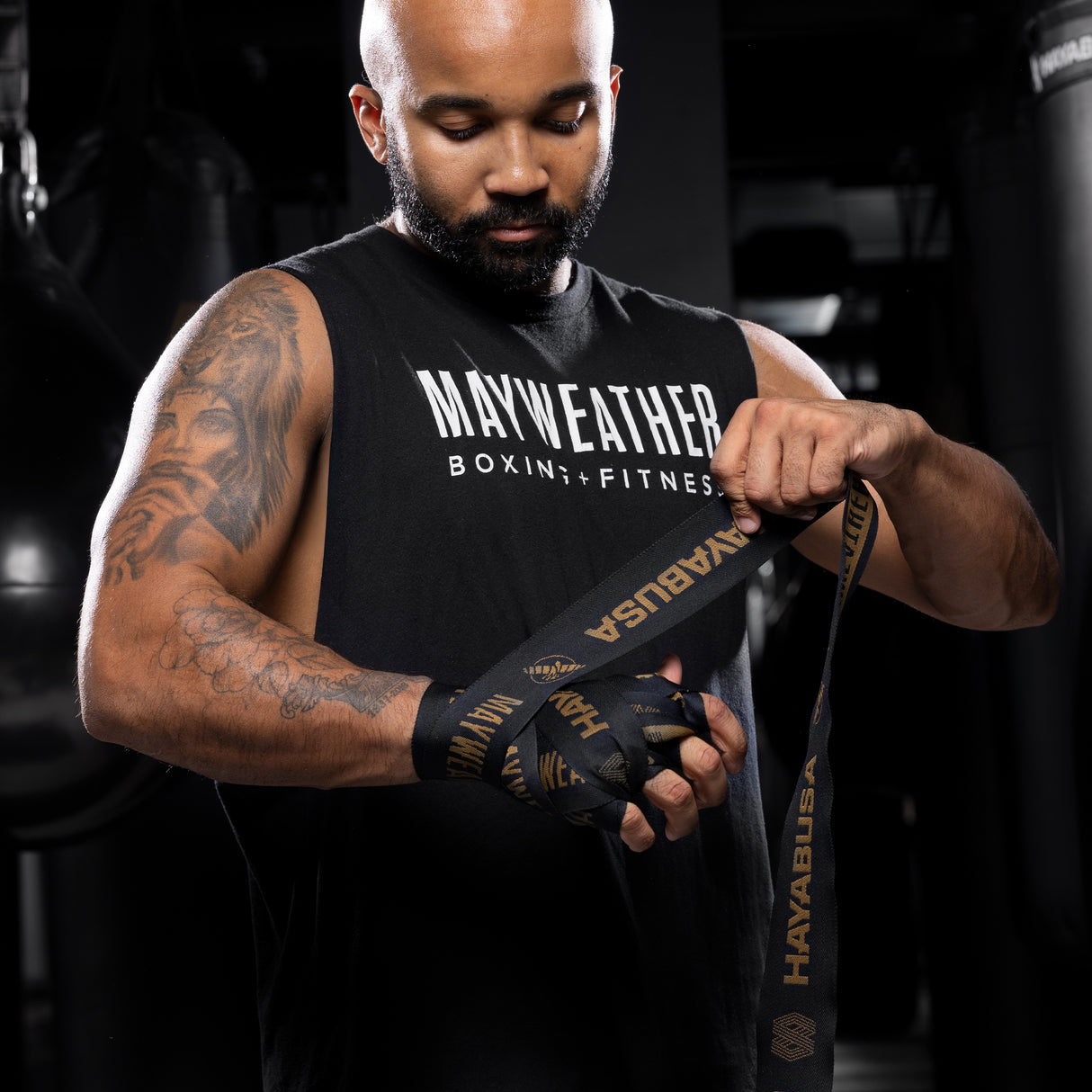 Hayabusa x Mayweather Bandages Deluxe - Zwart/Goud
