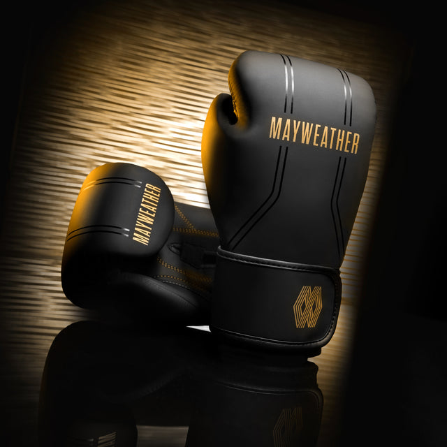 Hayabusa x Mayweather Boxhandschuhe Contender – Schwarz/Gold