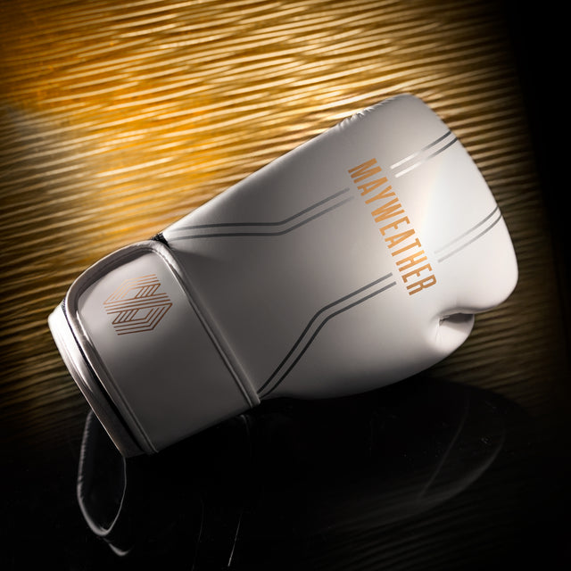 Guantes de boxeo Hayabusa x Mayweather Contender – Blanco/Oro