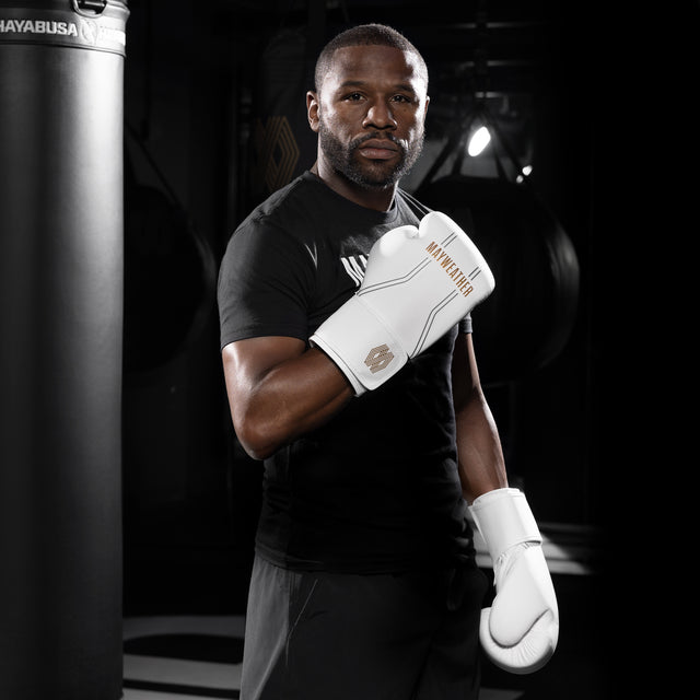 Guantes de boxeo Hayabusa x Mayweather Contender – Blanco/Oro