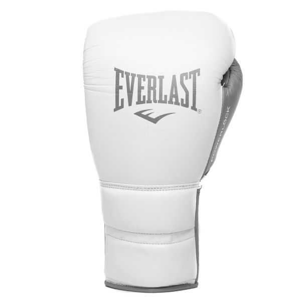 Everlast Powerlock 2 Pro Boxhandschuhe mit Schnürverschluss – Weiß/Grau