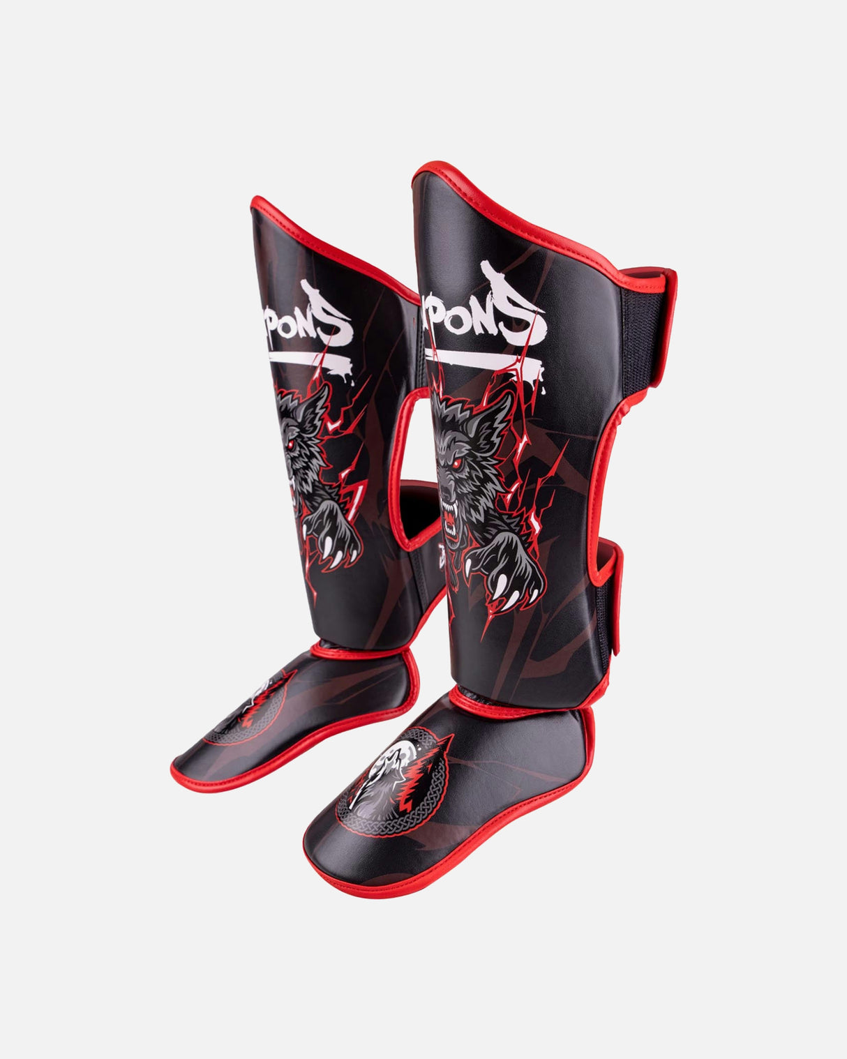 8 WEAPONS Scheenbeschermers Beastial Wolf - Zwart/Rood