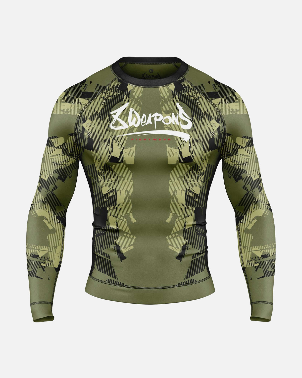 8 WEAPONS Rashguard Hit 2.0 - Olijf/Zwart