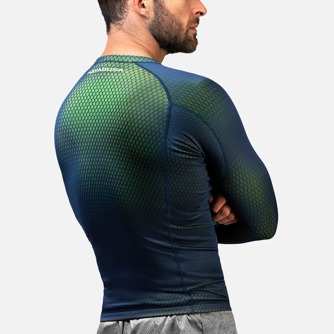 Hayabusa Rashguard Fusion Lange Mouwen - Blauw/Groen