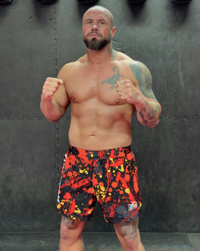 Phantom Athletics MMA Shorts Fusion Splatter - Rood