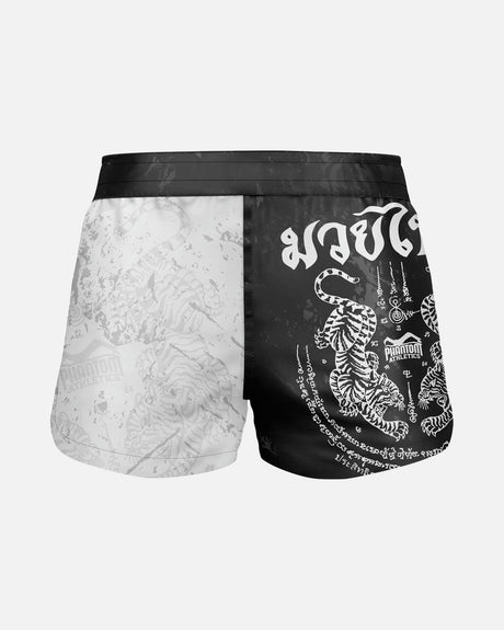 Shorts de Muay Thai Phantom Athletics Fusion – Noir/Blanc