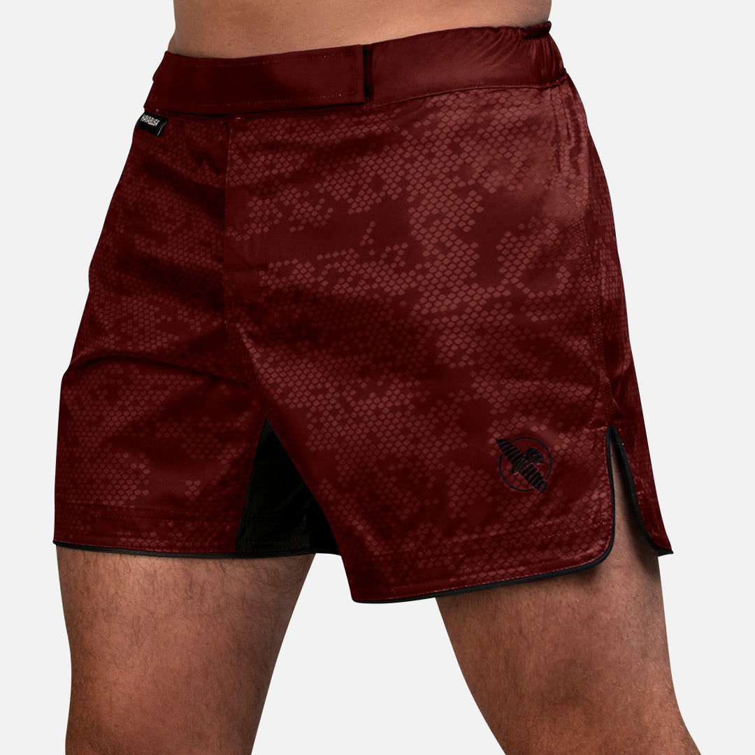 Hayabusa MMA Shorts Hex Mid-Thigh - Bordeaux